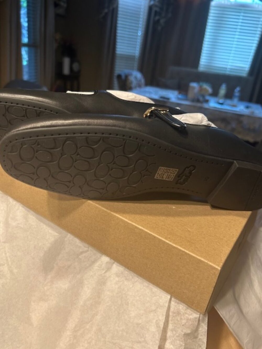 Coach Black C Rivet Leather Mary Jane Flats - Picture 6 of 12